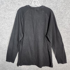 Sean John Mens Henley T-Shirt 2XL Black 100% Cotton Round Neck Long Sleeve
