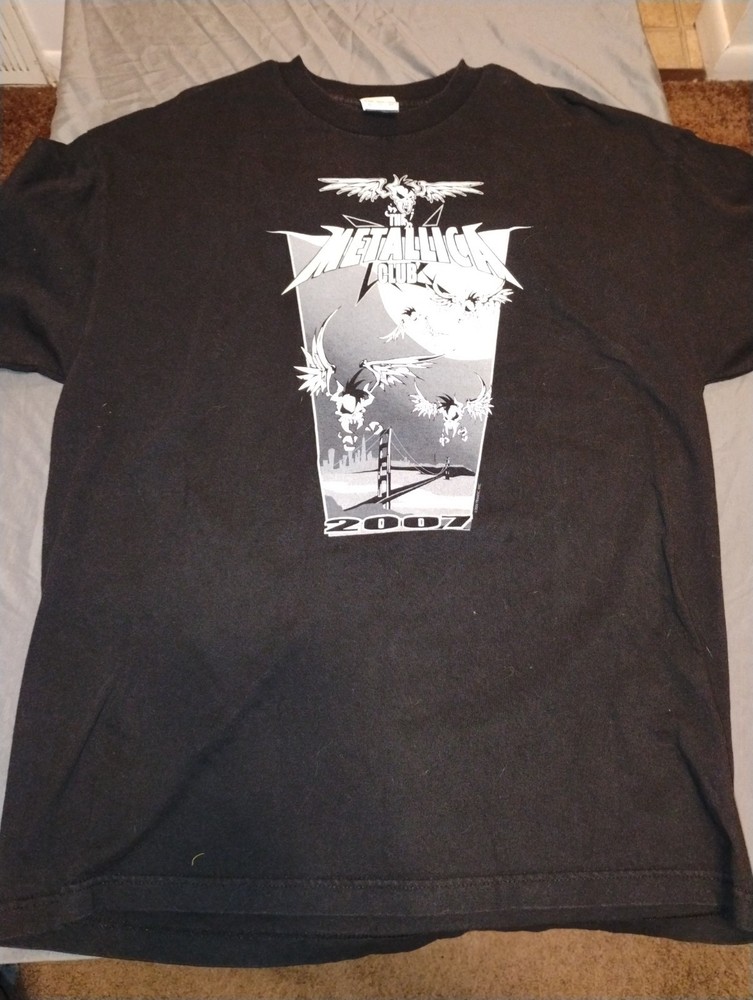 Vintage Metallica Club 2007 Black T shirt Size XL
