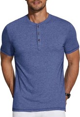 Men’s Short Sleeve Henley Shirt Casual Summer Tee Lightweight Breathable Solid T