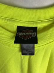 Harley Davidson Men’s Size Large Safety Yellow Short Sleeve T-Shirt Riding Hrg