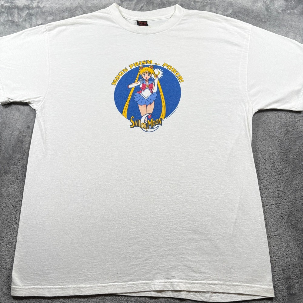 Vintage 1998 Sailor Moon Prism Power Anime Fashion Victim T-Shirt Mens XL White