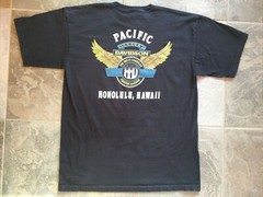 VTG Pacific Harley Davidson T Shirt Honolulu Fire Eagle 1996 & 03 Men’s XL Black