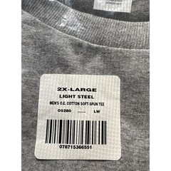 Hanes Mens Light Steel Cotton Soft-Spun T-Shirt 2XL Gray Crew Neck O5280 NIP