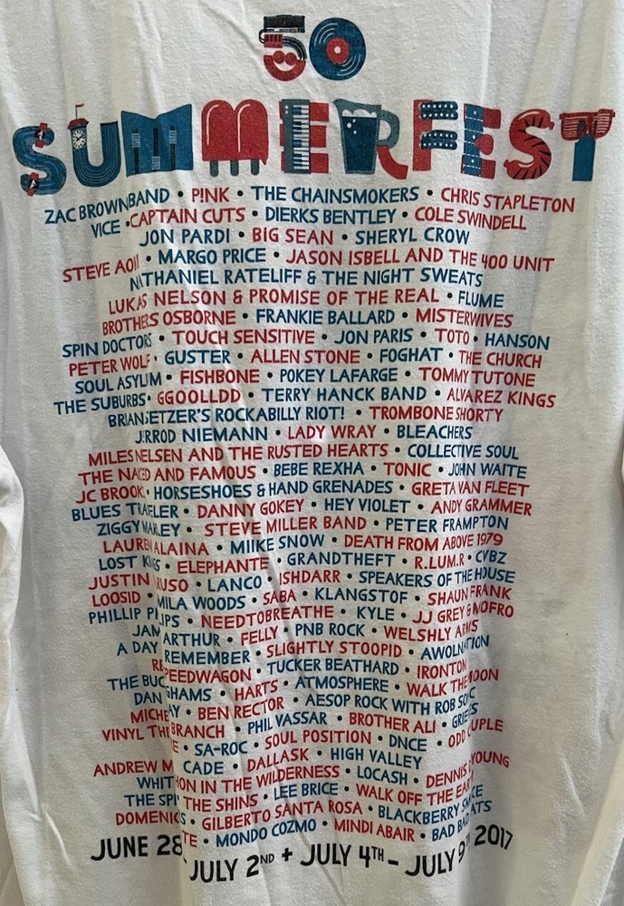 Summerfest 50 Milwaukee 2017 Unisex White T Shirt Size S