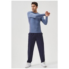 Men’s Autumn Fitness Long Sleeve Clothes Outdoor High Stretch Form Fitting Top