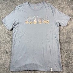 Jordan Flight Graphic T-Shirt Mens Large Blue Championship Rings Short Sleeve