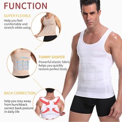 Men’s 3 Pack Compression Shirt Slimming Body Shaper Vest Gym Workout Tank Top