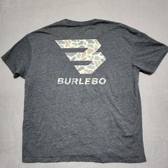 Burlebo Shirt Men XL Heather Gray Camo Logo Pocket Tee Outdoors Hunt Fishing BBQ