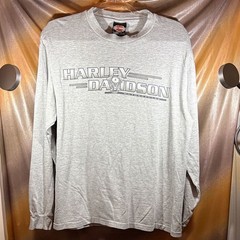Harley-Davidson El Paso, Tx Barnett Light Gray Long Sleeve Logo Shirt. D1