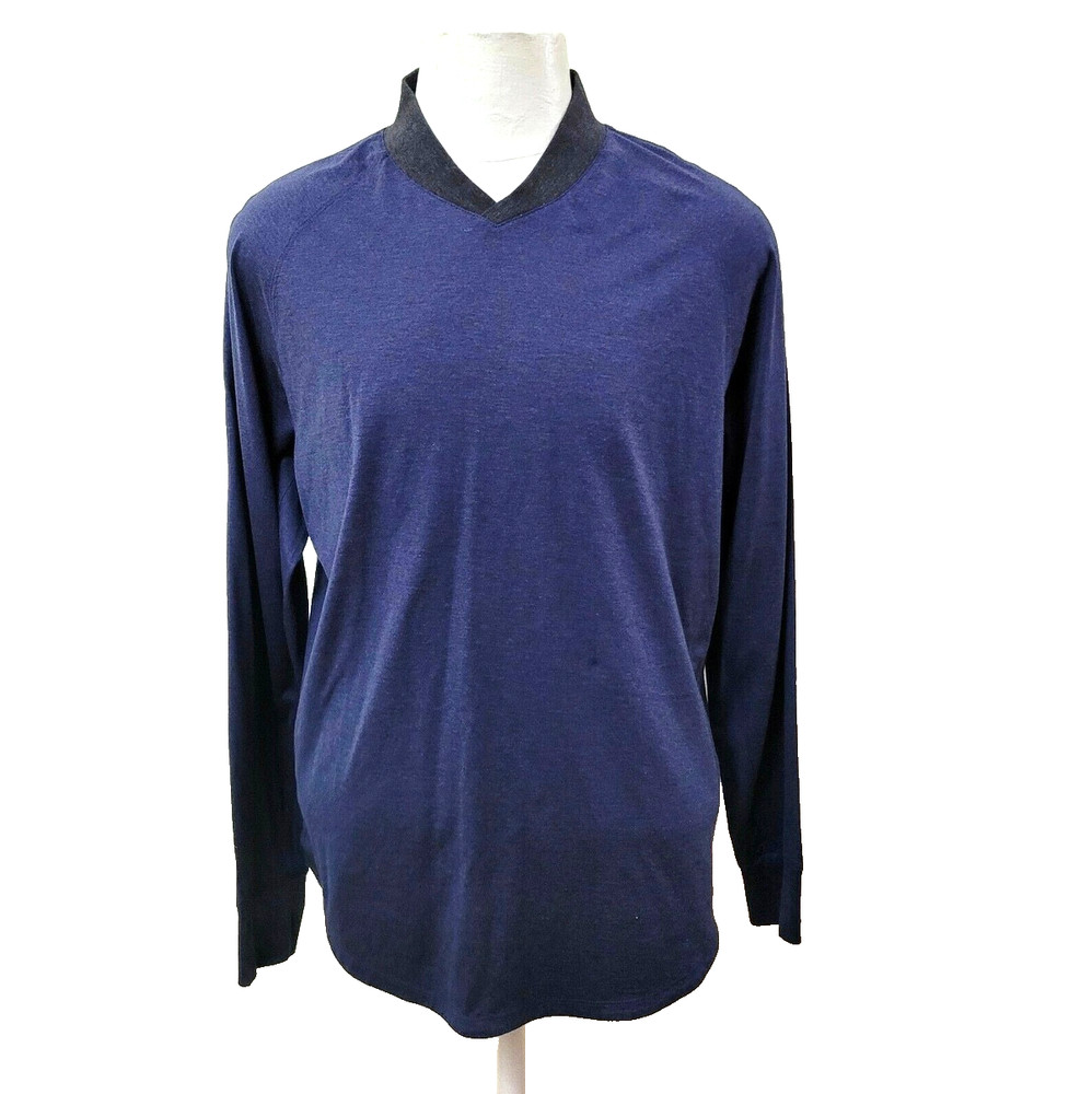 Murano Luxury Soft Touch Slim Fit Men’s Size XL Solid Blue Cotton T-Shirt