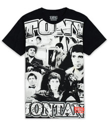 Scarface Mens Tony Montana Godfather 80’s Shirt Black White Size Large