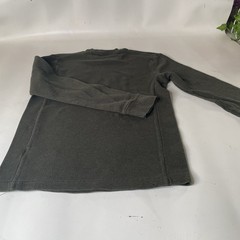 Eddie Bauer Mens Olive Green Waffle Knit Thermal Long Sleeve Shirt Size S
