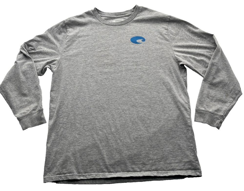 Costa Del Mar Long Sleeve Graphic Fishing Shirt Heather Gray Men’s Large