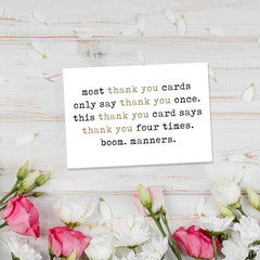 Funny & Sarcastic Thank You Card, Humorous Thank You Card for Doctor Nurse Teach