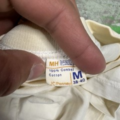 Vintage 70s Jcpenny Blank White Shirt Towncraft Polycotton Single Stitch Size M