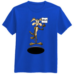 Wiley Coyote Help Fox Dog Cartoon Funny T Shirt Tee Gift New