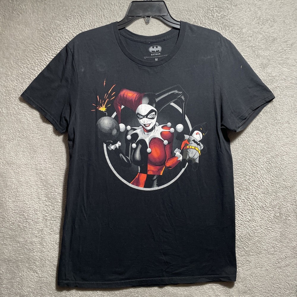 Batman Harley Quinn Graphic Shirt Adult Medium Short Sleeve Crew Neck Pullover