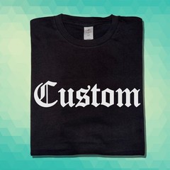 Custom Old English Shirt Tee Your Text or Last Name Printed Vintage Faded