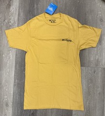 Columbia PFG T-Shirt Mens Small Yellow Swordfish Art Fishing Gear Angler Outdoor