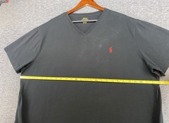 Polo Ralph Lauren Shirt Mens 2XB Black Short Sleeve Red Pony T-shirt V-neck