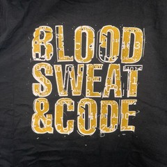 Vintage 90s CodeWarrior ‘Blood Sweat & Code’ Black Graphic T-Shirt Size XL