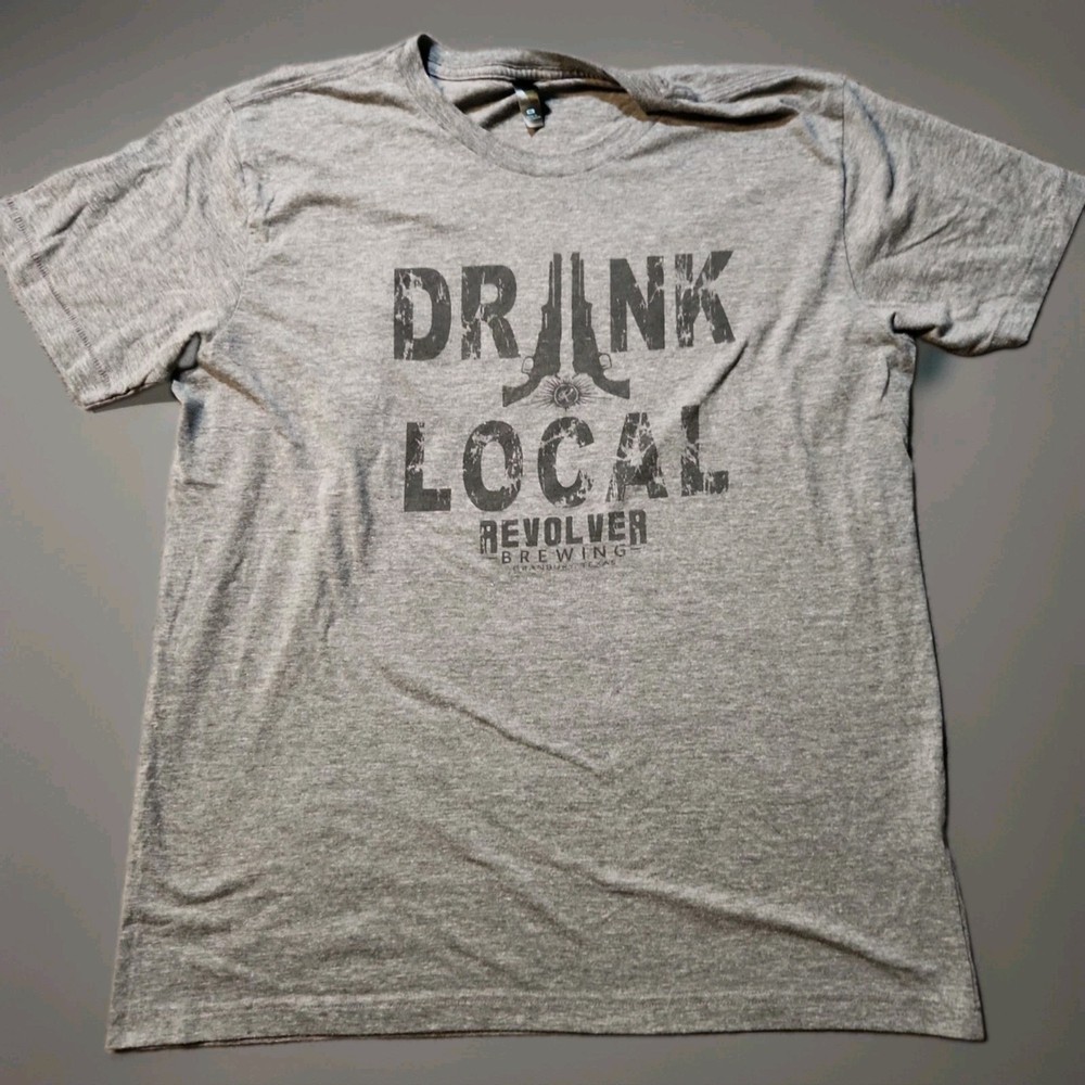 Revolver Micro-Brewery Graphic Craft Beer Logo Gray T-shirt Mens XL