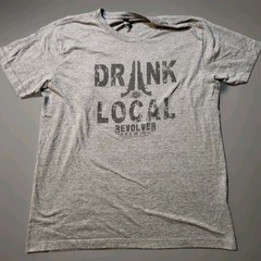 Revolver Micro-Brewery Graphic Craft Beer Logo Gray T-shirt Mens XL