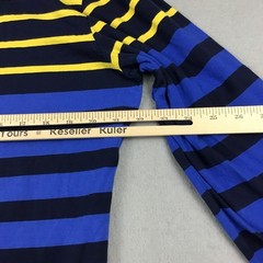 Polo Ralph Lauren Shirt Men Large Navy Yellow Striped Hood Pullover Pony L