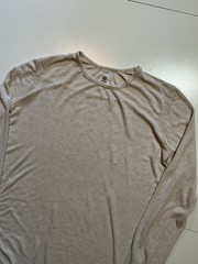 Ever Brand Made In USA Ribbed Natural Thermal Crewneck Long Sleeve Shirt Sz. M