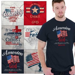 Country Faith Christian Jesus Religious Gift Adult Short Sleeve Crewneck Tee