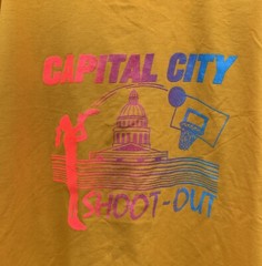 Vintage Capital City Shoot Out T Shirt Basketball Neon Graphics Tee Size XL
