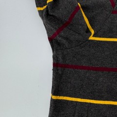 Polo Ralph Lauren Mens 2XB Grey Striped Long Sleeve Hooded T-Shirt Pony Logo