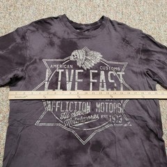 Affliction Shirt Mens Medium Tie Dye Live Fast Garage Built Motors Indian Native