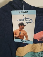 NWT Men’s Reel Life Navy Blue T-shirt Size L