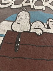 Peanuts Snoopy Slacker Graphic T Shirt Gray 2XL Retro Cartoon Tee
