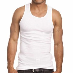 Goyoma 3 Packs Mens 100% Cotton Tank Top White/Black Wife Beater AShirt Under…