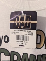 Vintage You Know Youre Old Enough To Be A Grandfather White Shirt NWT Size 2XL