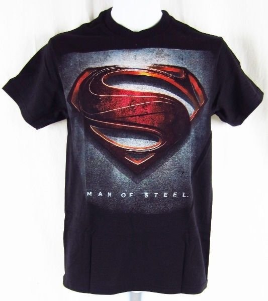 Mens NWT DC Comics Originals Super Hero Superman Man Of Steel Black T Shirt