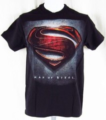 Mens NWT DC Comics Originals Super Hero Superman Man Of Steel Black T Shirt
