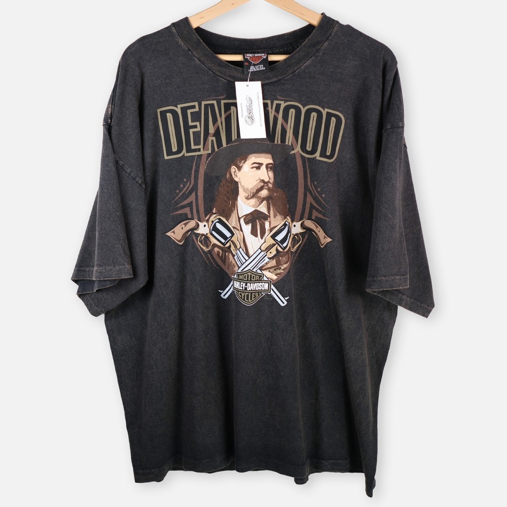 Vintage Harley Davidson Deadwood Faded Black T-Shirt XL NWT