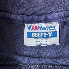 Vintage 80s Hanes Beefy-T IAFF Firefighters Navy Made USA