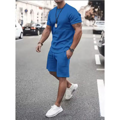 Men’s Casual Short Sleeve T-Shirt Set Lightweight Breathable Summer Outfit
