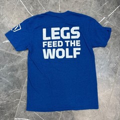 Atomic Athlete Blue Legs Feed The Wolf Mens Graphic TShirt Size M