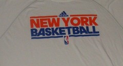 NBA Knicks Adidas White Climalite Short Sleeve T Shirt M Solid