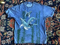 Vintage 1990s Whale Animal Nature Die T Shirt Double Sided Art Hippy Hawaii