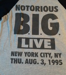 Brooklyn Mint 21 Men Notorious B.I.G. T Shirt New York City Live Aug 3 1995 Sz L