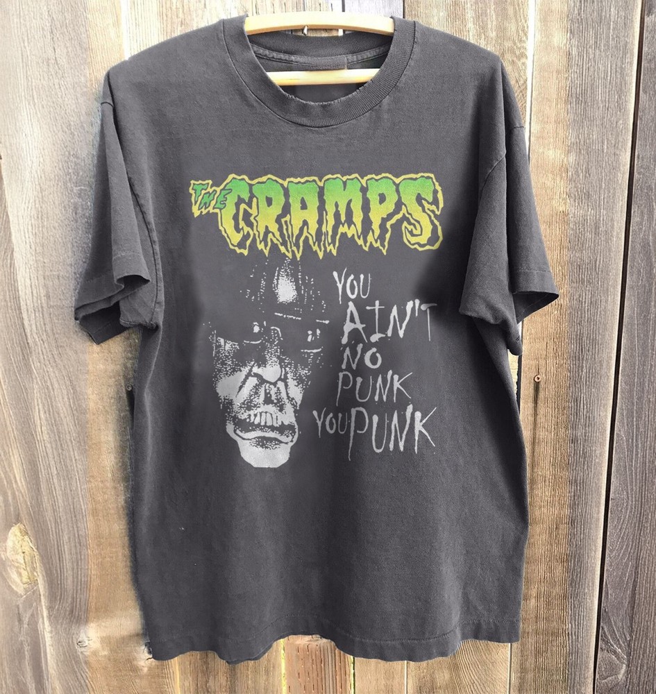The Cramps Rock Band Shirt, Charcoal Cotton T-shirt