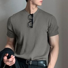 Men Summer Light Luxury Loose Knit Shirt Tshirt Casual Beach Summer Tee Top Gift