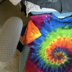 Gildan Tie-Dye Rainbow Spiral Crew Neck Short Sleeve Cotton Jersey Tee S