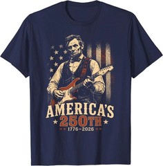 Abraham Lincoln America’s 250th Anniversary Guitar Patriotic T-Shirt 1776-2026